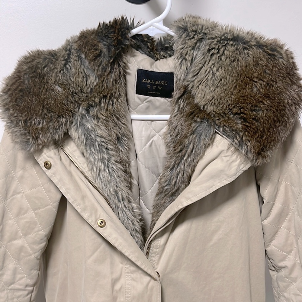Double-lined Faux Fur Zara Winter Coat Sz XS